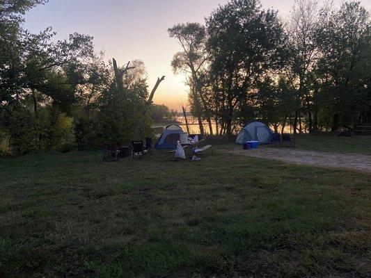 Sunrise lake view