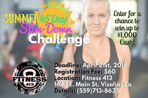 45 Day Summer Slim Down Challenge 2018! Enter for a chance to win up to $1,000 cash!