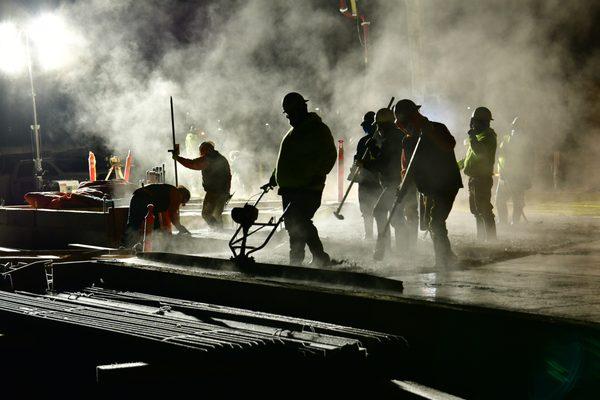 Wright Brothers has a concrete division. Here they are placing a pour at the Idaho Fish and Game new HQ in Boise (CSDI is the GC).