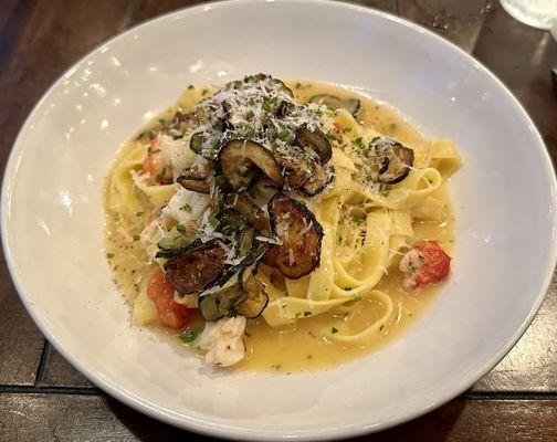 Tagliatelle with lobster, zucchini, and parmigiano (AMAZING! Highly recommend!)