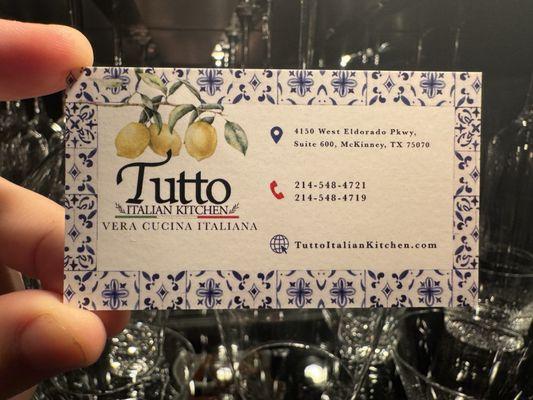 Beautiful business card that perfectly captures the style and feel of the Amalfi Coast