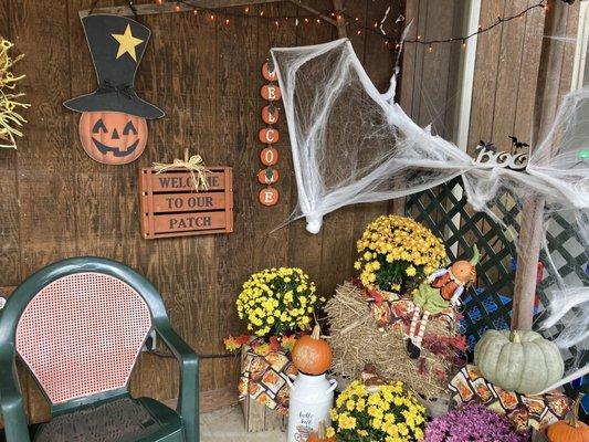 Front porch decorated for fall!