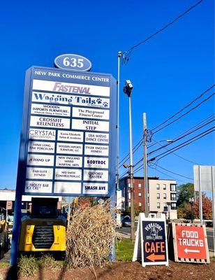 Street signage - It's in 635 new park commerce center past gastropark