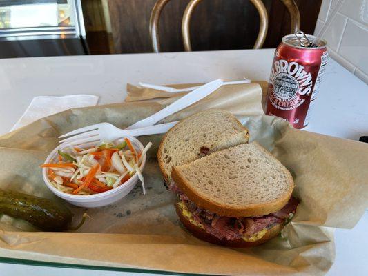 Pastrami on rye with mustard! Classic