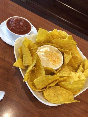 Chips & Salsa add Queso Blanco