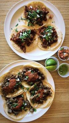 Al pastor, carne asada and lengua tacos, $3.30/each