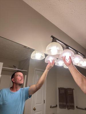 Replacing fixtures, bulbs, etc.