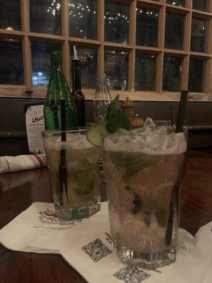 The refreshing Vojito with fresh sliced cucumber.