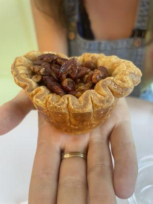 Their Pecan Pie: just a bunch of coated and gooey nuts without any filling.