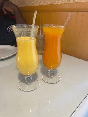 Mango Lassi(left) and Mango Juice(right)