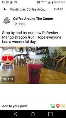 Mango dragon fruit Refresher!