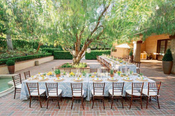 Beautiful reception setup at Rancho Bernardo Inn.  Florals by Ericka of Hartworks Florals