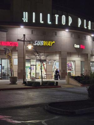 Front of Hilltop Plaza Subway