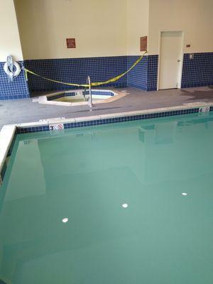 Can't see bottom of pool, jacuzzi out of service