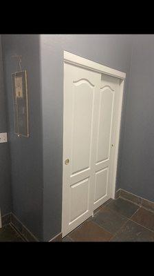 Interior mudroom: ceiling, walls, trim and doors.