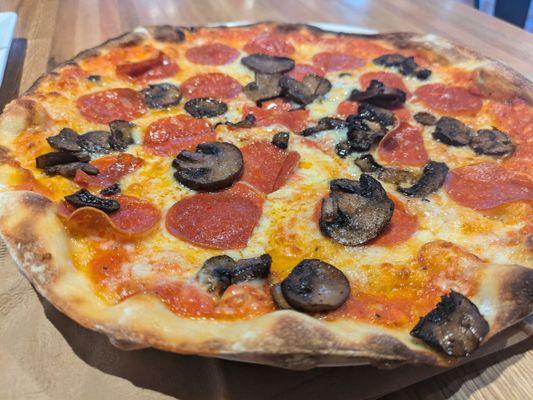 Pepperoni and mushroom