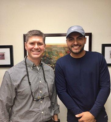 Dr. O'Braitis and his patient after his Cosmetic Dental Procedure.  One of the many "Great" patients we are lucky to  care for.