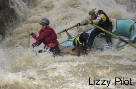 Andrew taking Ash and Dick for a float on the Gallatin River in the Norris Pants