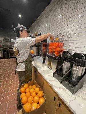 Fresh squeezed orange juice every day!!!