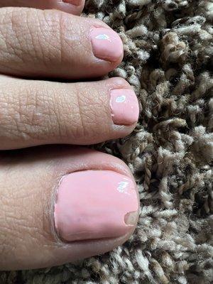 I had my nails done Saturday . The next day on Sunday, it chipped. $50 pedicure