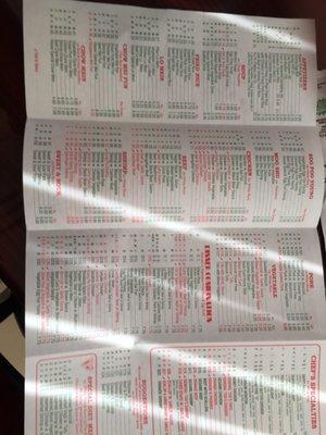 Huge menu, all prepared fresh!