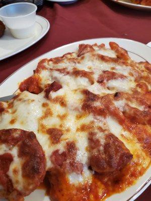 Baked ziti and meatballs