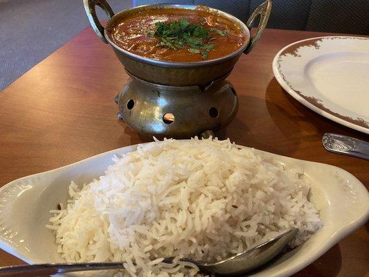 Paneer Tikka Masala on warmer and steamed rice