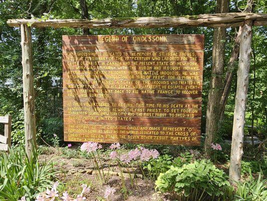 Sign detailing history of Camp Ondessonk