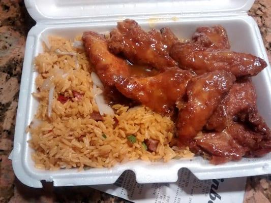 Honey Chicken Wings/Pork Fried Rice