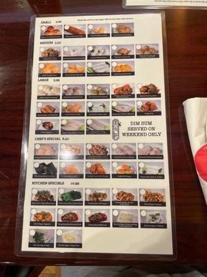 Dim Sum Menu