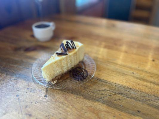 Salted caramel cheesecake with pretzel crust