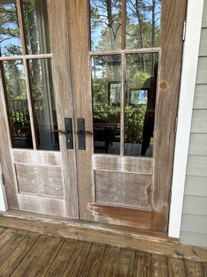 Refinished mahogany doors