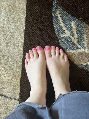 Bubblegum pink gel pedi for Valentines Day coming up