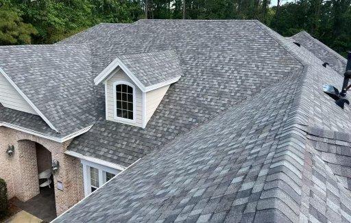 New roof installation, asphalt shingles.