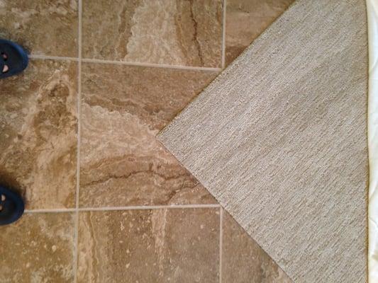 Carpet to tile.... what amazing care and detail!