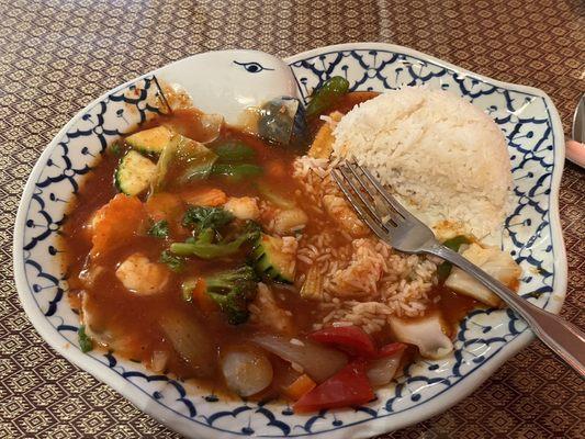 Shrimp Sauté with mixed veggies