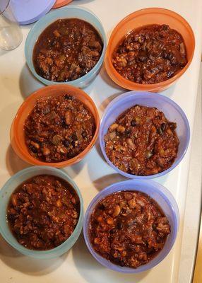 Their Firehouse Chili mix came out great. It was very spicy as promised!. I added diced eggplant and a green pepper and used ground turkey