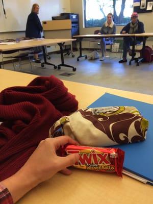 The peanut butter Twix I got there (for under $0.70!) got me through the class!