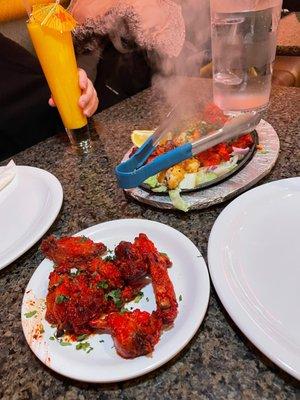 Chicken wings and mixed Tandoori Mixed Grill