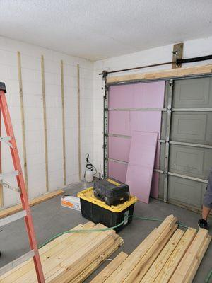 Garage conversion to bedroom.