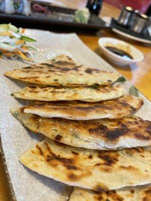 Green onion pancake - came with two tasty sauces.