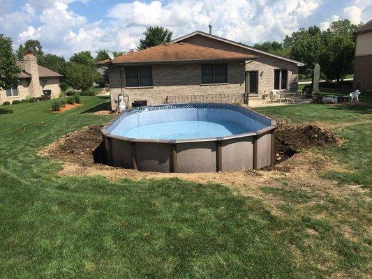 Pool 18x33 above ground at homer glen