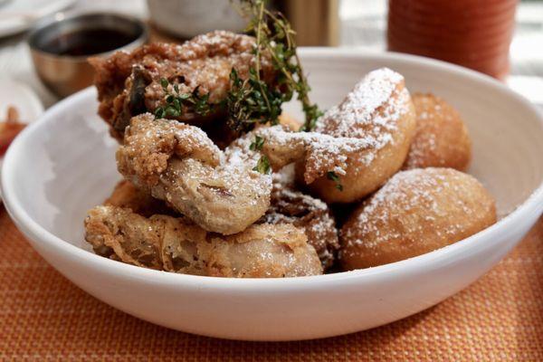 Fried chicken and beignets