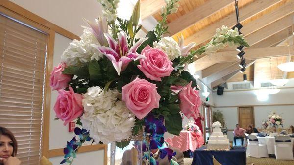 Wedding floral arrangements.