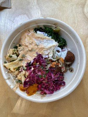 Falafel and veggie bowl