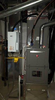 Larkspur replacement furnace with all new Air Conditioning system.