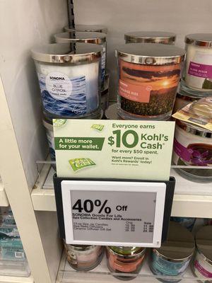 The candle jar was cheaper on kohl's website for $9.99