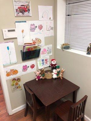 Kids playroom in front office