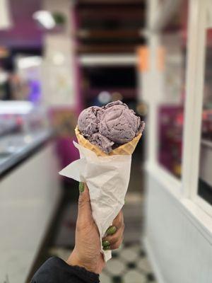 Wild blueberry ice cream