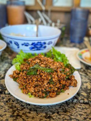 spicy minced pork with basil